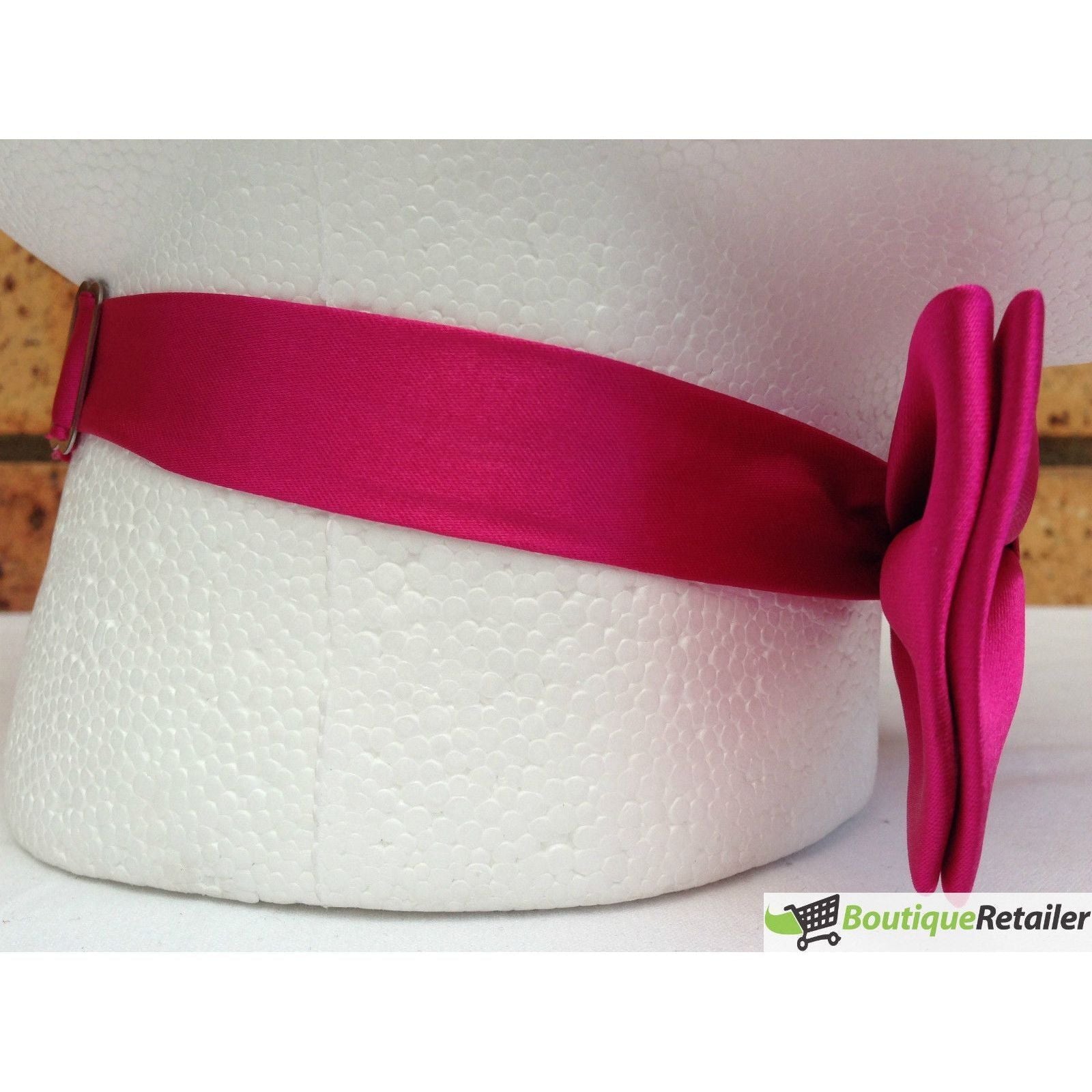 Mens BOW TIE Wedding Tuxedo Formal Bestman Necktie Classic Plain Party - Hot Pink