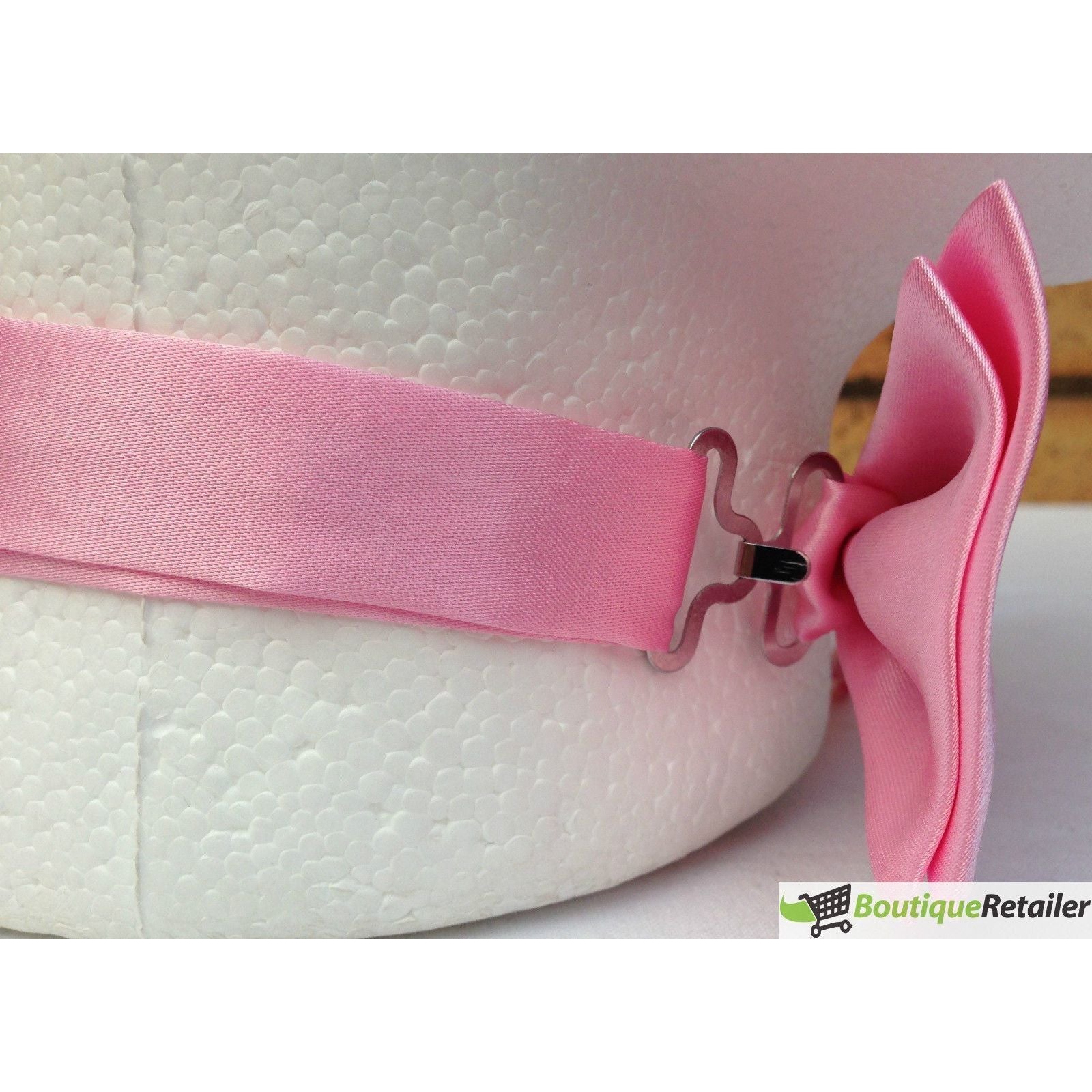 Mens BOW TIE Wedding Tuxedo Formal Bestman Necktie Classic Plain Party - Light Pink