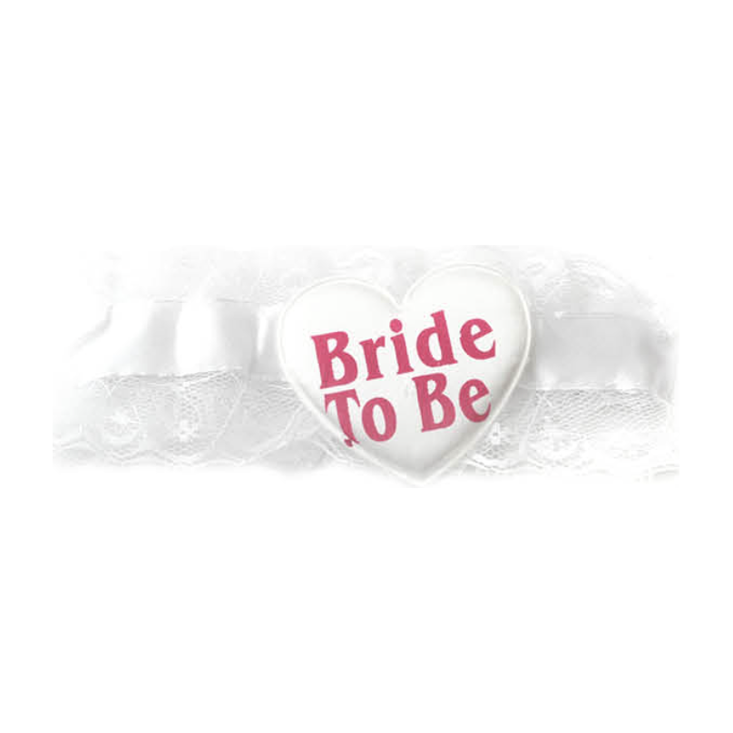 Bride to Be Garter Party Girls Hens Night Wedding Shower Bachelorette - White