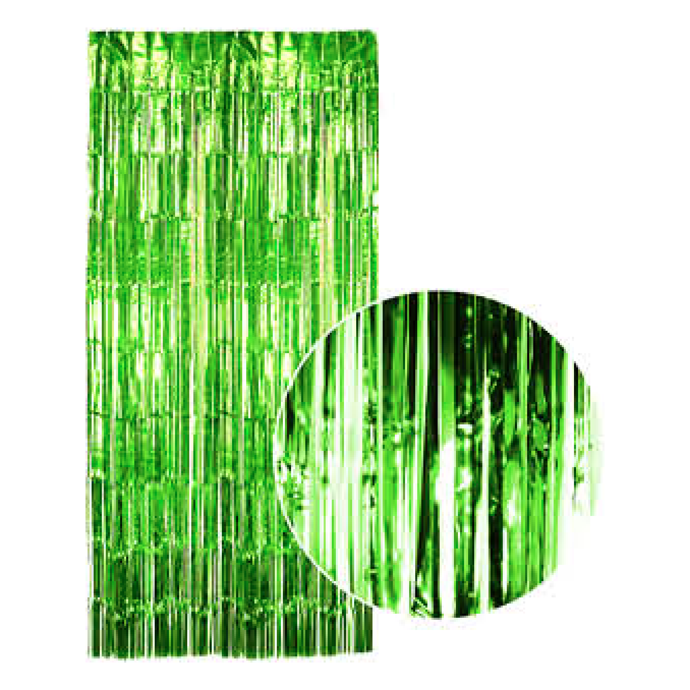 Tinsel Curtain Foil Metallic Fringe Backdrop Party Door Decorations (200cm x 100cm) - Green