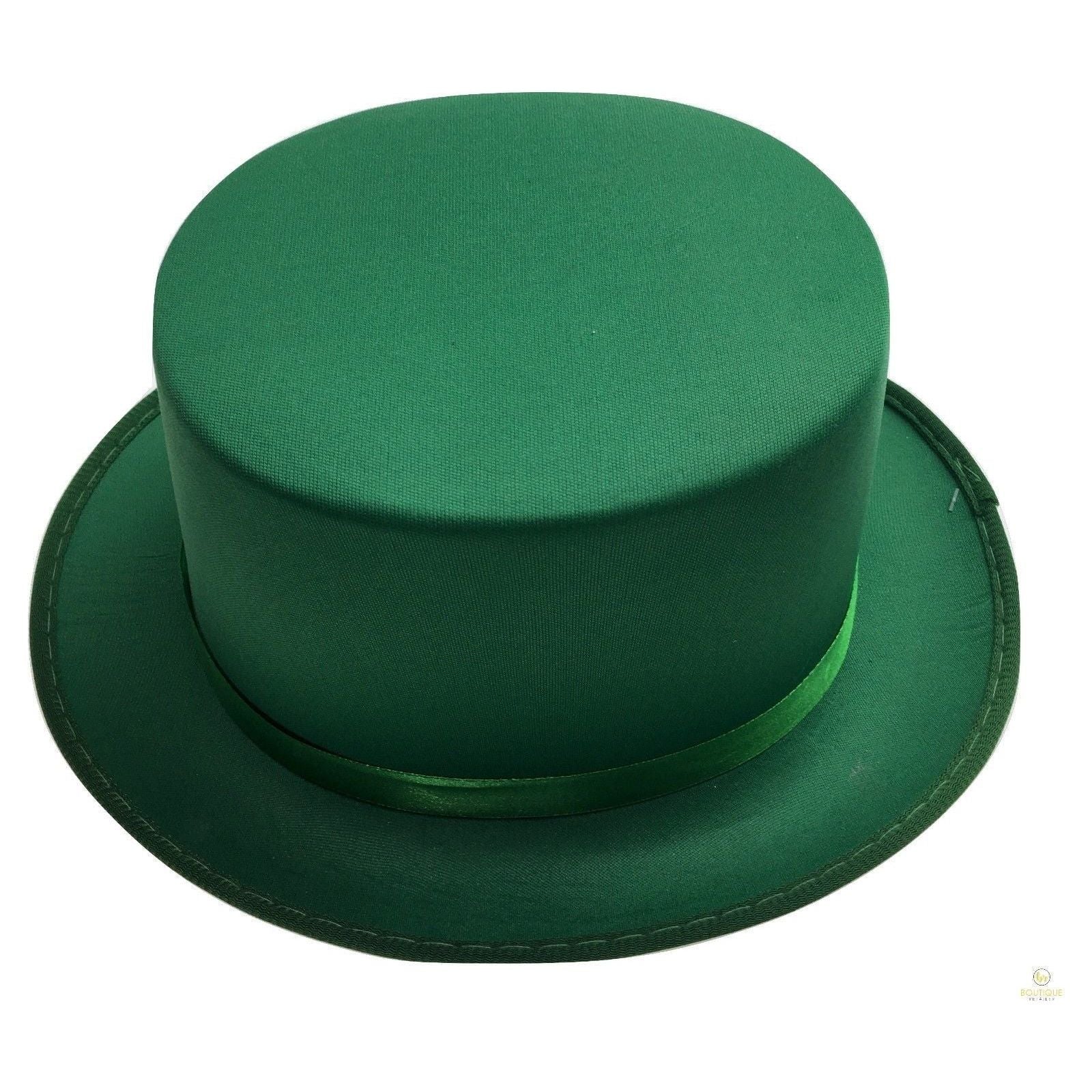 SATIN TOP HAT Costume Party Cap Fancy Dress Trilby Fedora One Size - Green