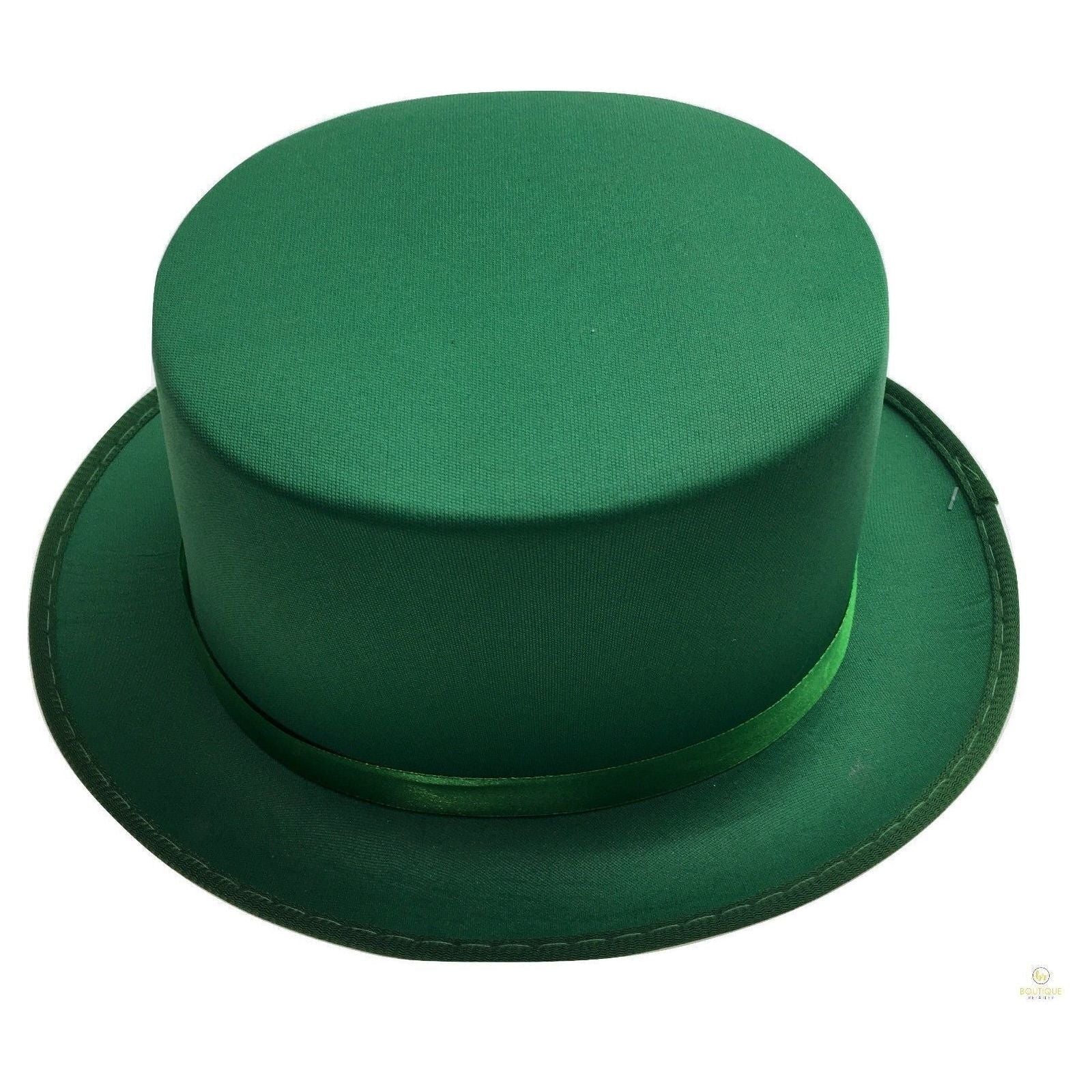 SATIN TOP HAT Costume Party Cap Fancy Dress Trilby Fedora One Size - Green