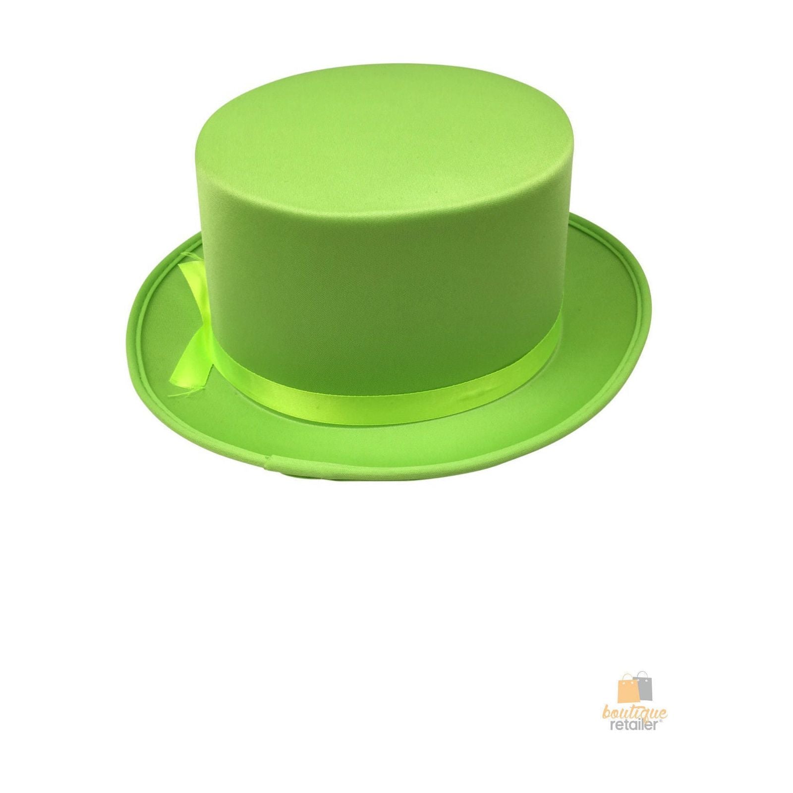 SATIN TOP HAT Costume Party Cap Fancy Dress Trilby Fedora One Size - Light Green