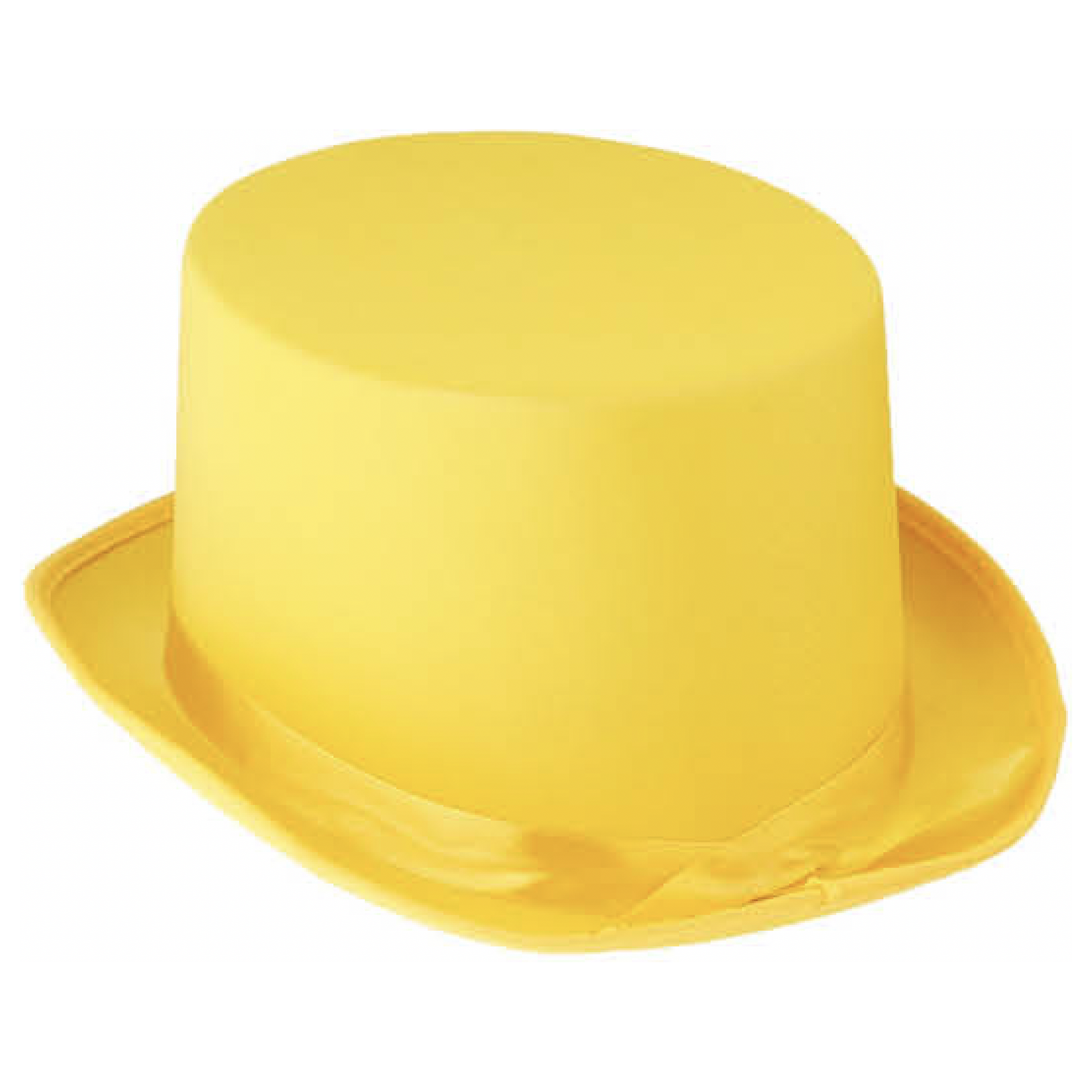 SATIN TOP HAT Costume Party Cap Fancy Dress Trilby Fedora One Size - Yellow