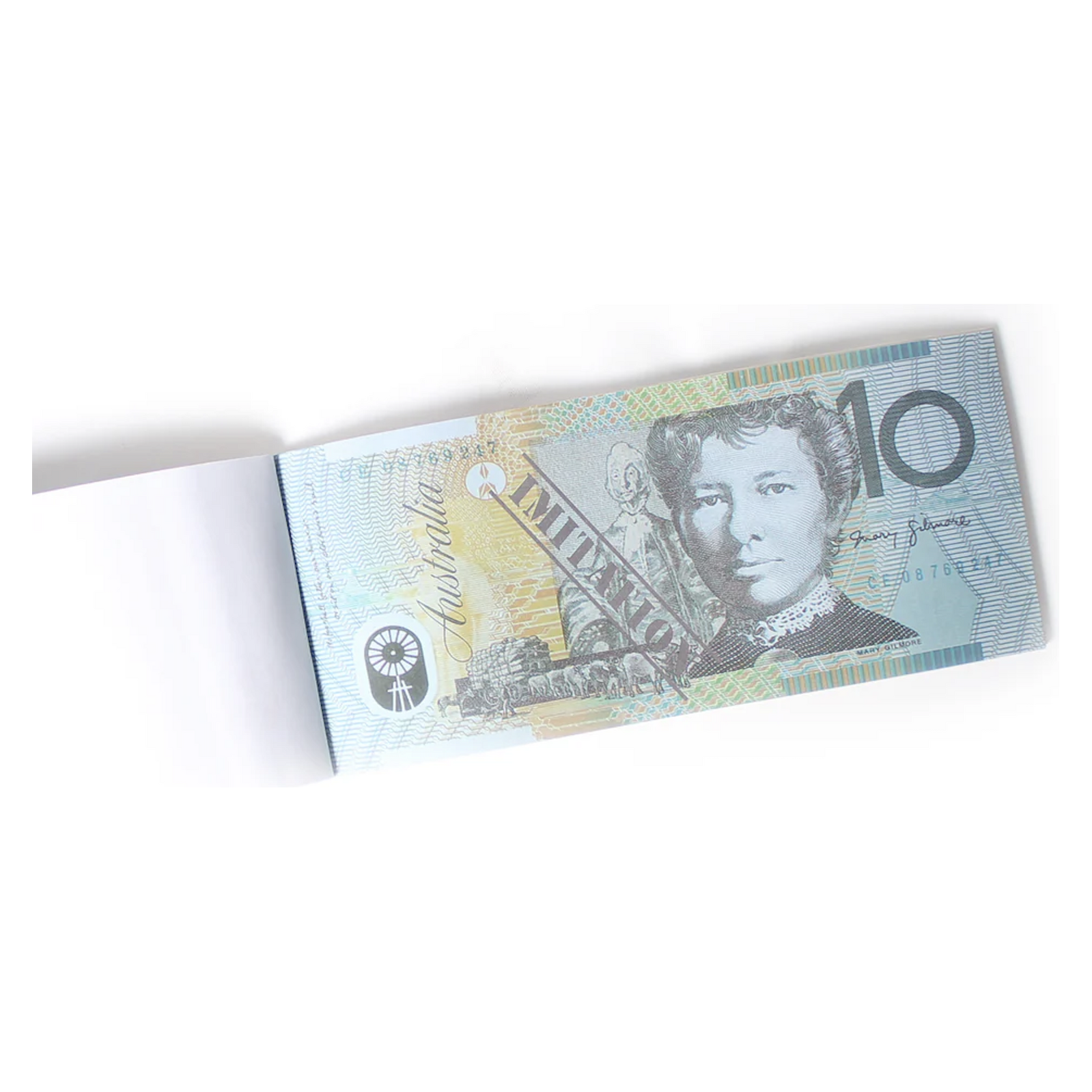 10 Dollar Australian Souvenir Note Pad Fake AUD Money - 1 Pack of 50 Sheets