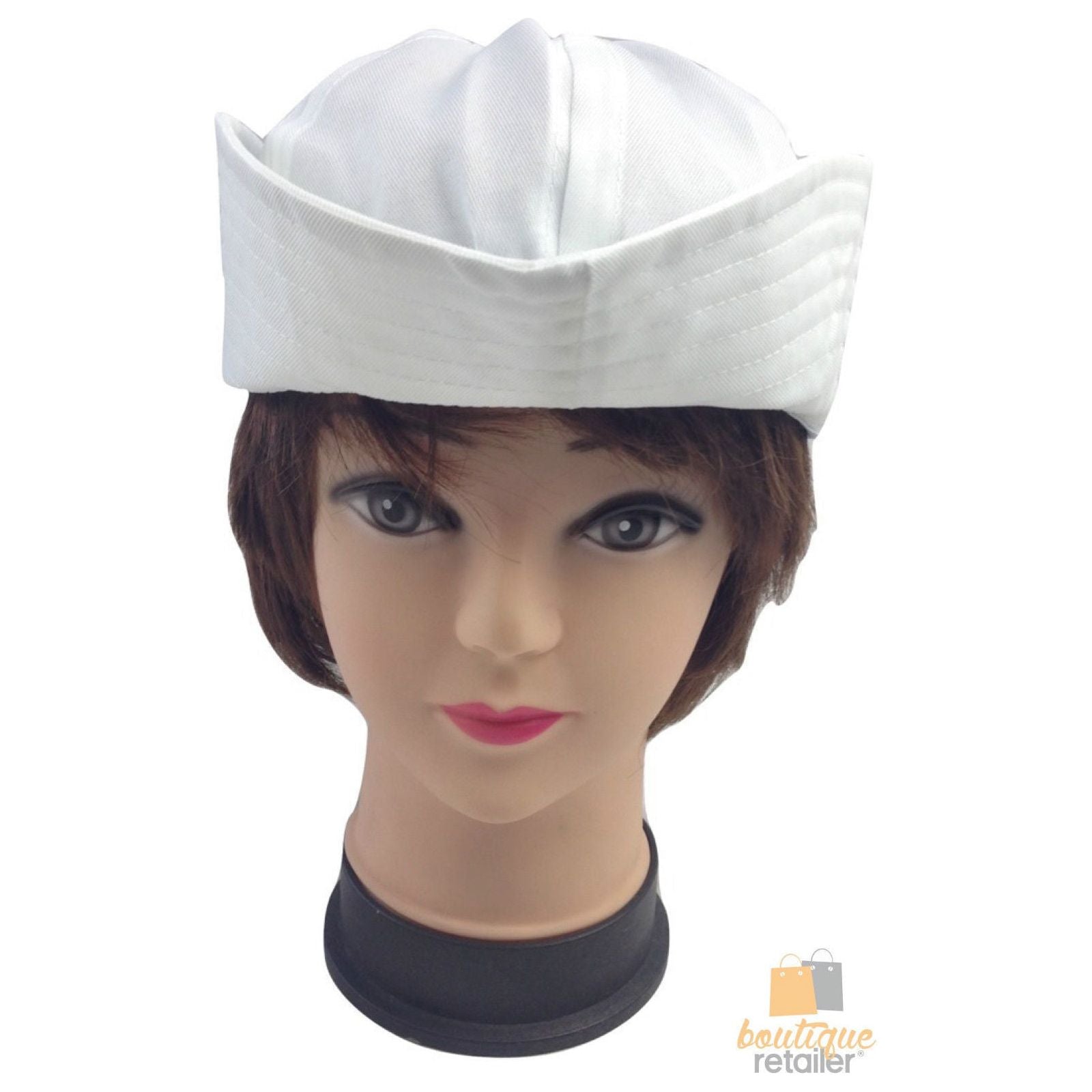 Adult White Sailor Hat Marine Unisex Gob Captain Navy Hen's Night Doughboy Cap