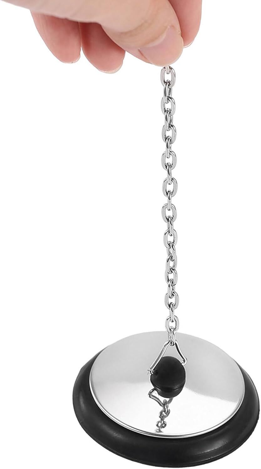 40mm Sink Plug w/ Stainless Steel Chain for Kitchens or Bathrooms