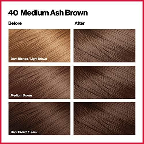 Revlon ColorSilk Beautiful 3D Permanent Hair Colour Keratin - 40 Medium Ash Brown