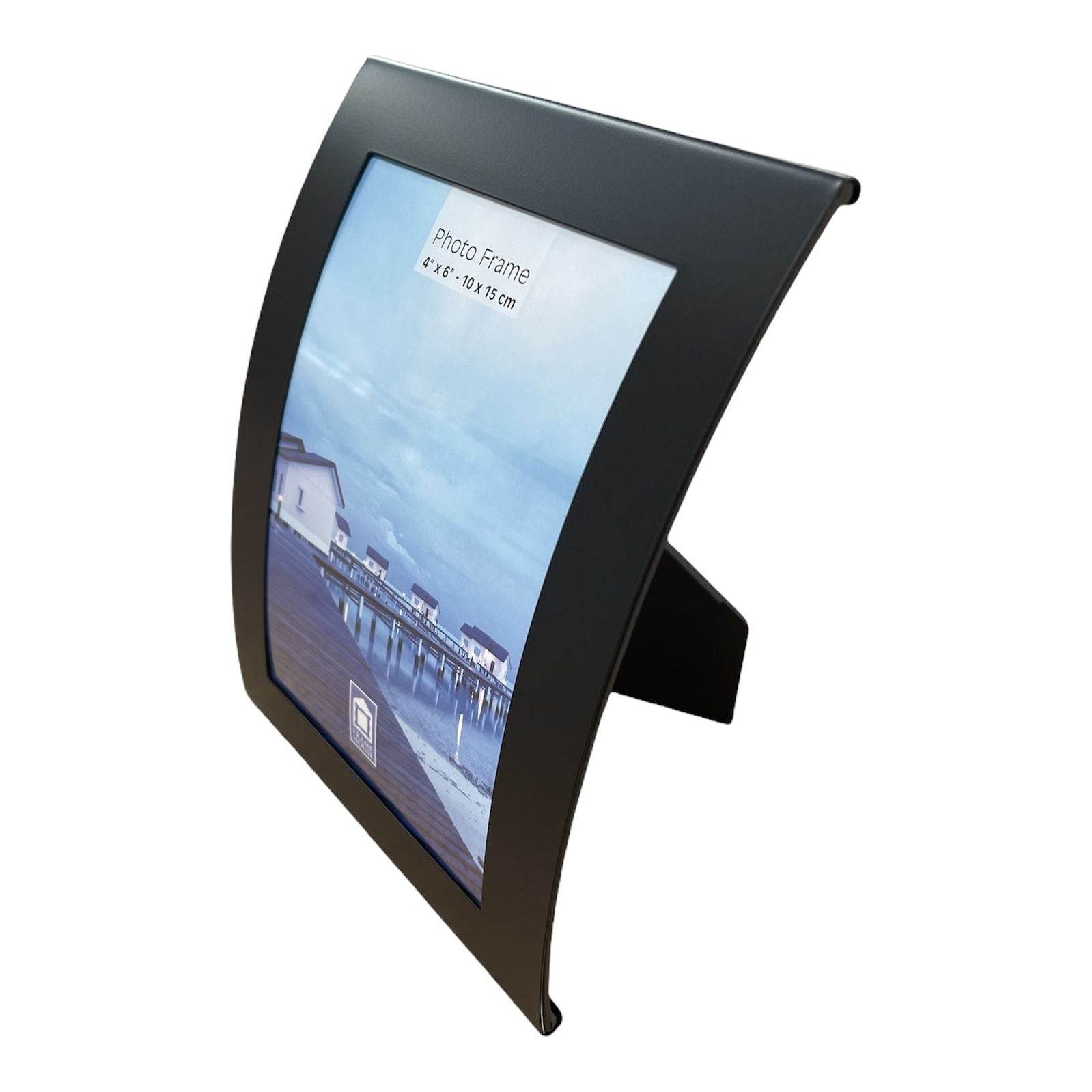 Curve Picture Photo Frame Curved Aluminium Portrait 10cm x 15cm (4"x6") - Black