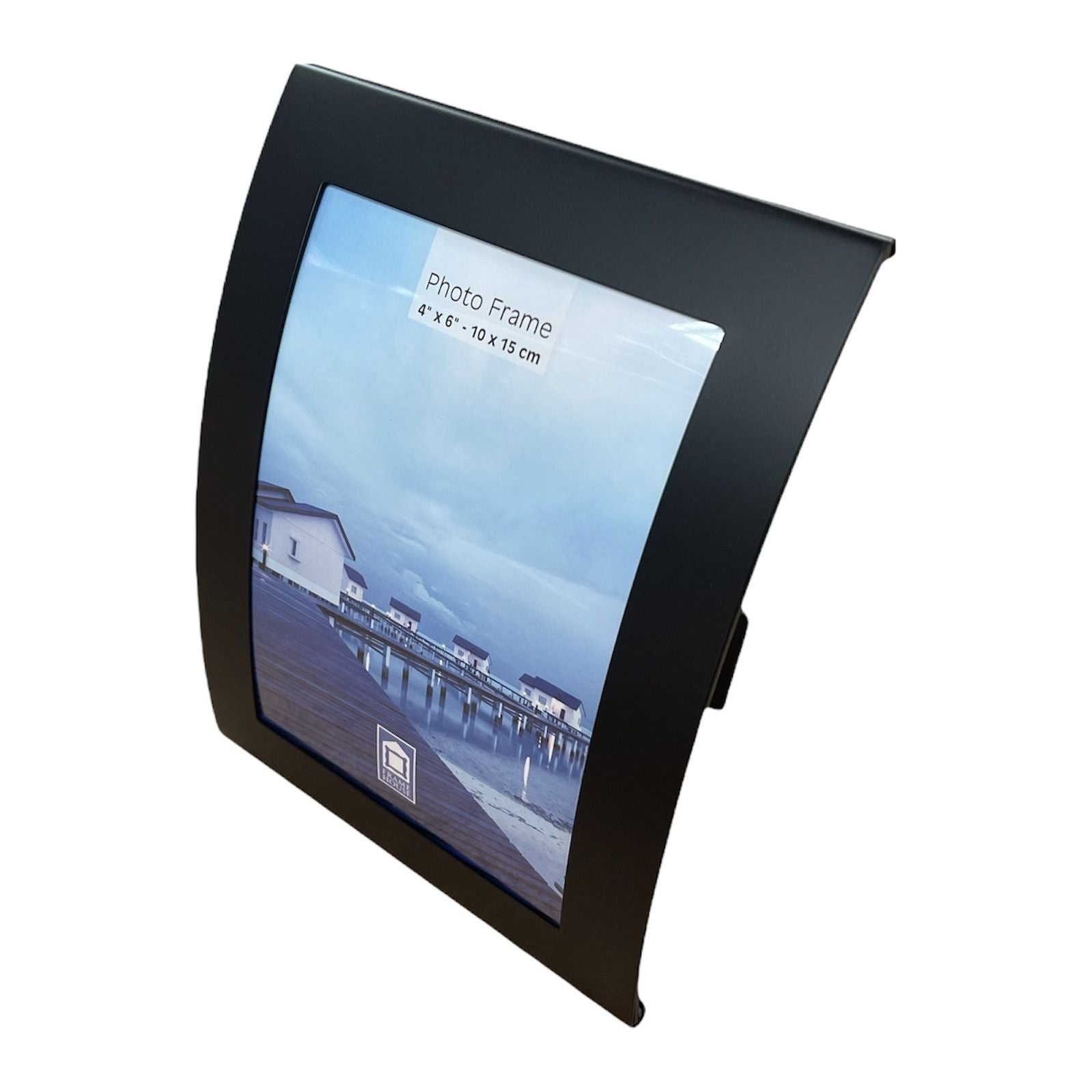 Curve Picture Photo Frame Curved Aluminium Portrait 10cm x 15cm (4"x6") - Black