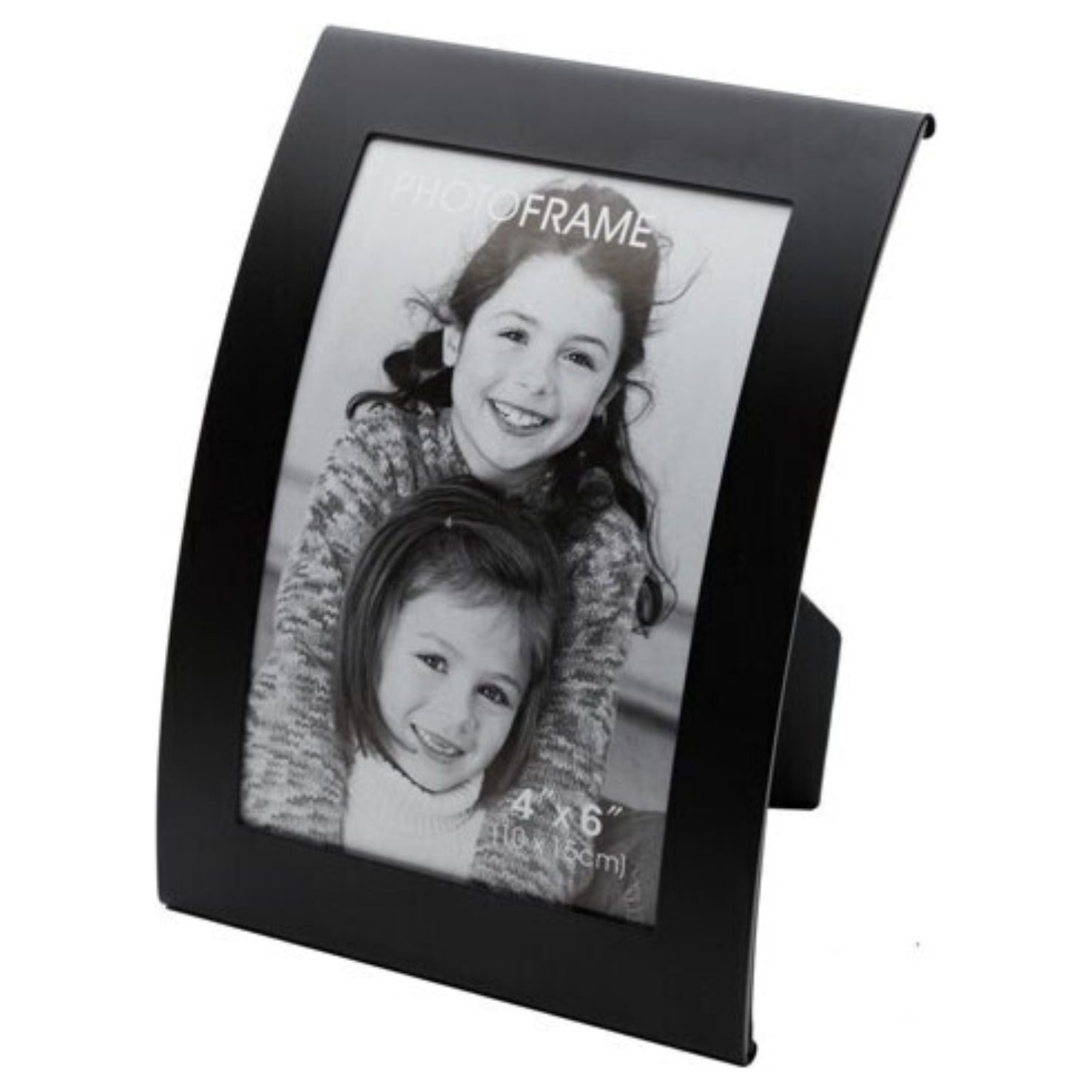 3x Curve Picture Photo Frame Curved Aluminium Portrait 10cm x 15cm (4"x6") - Black