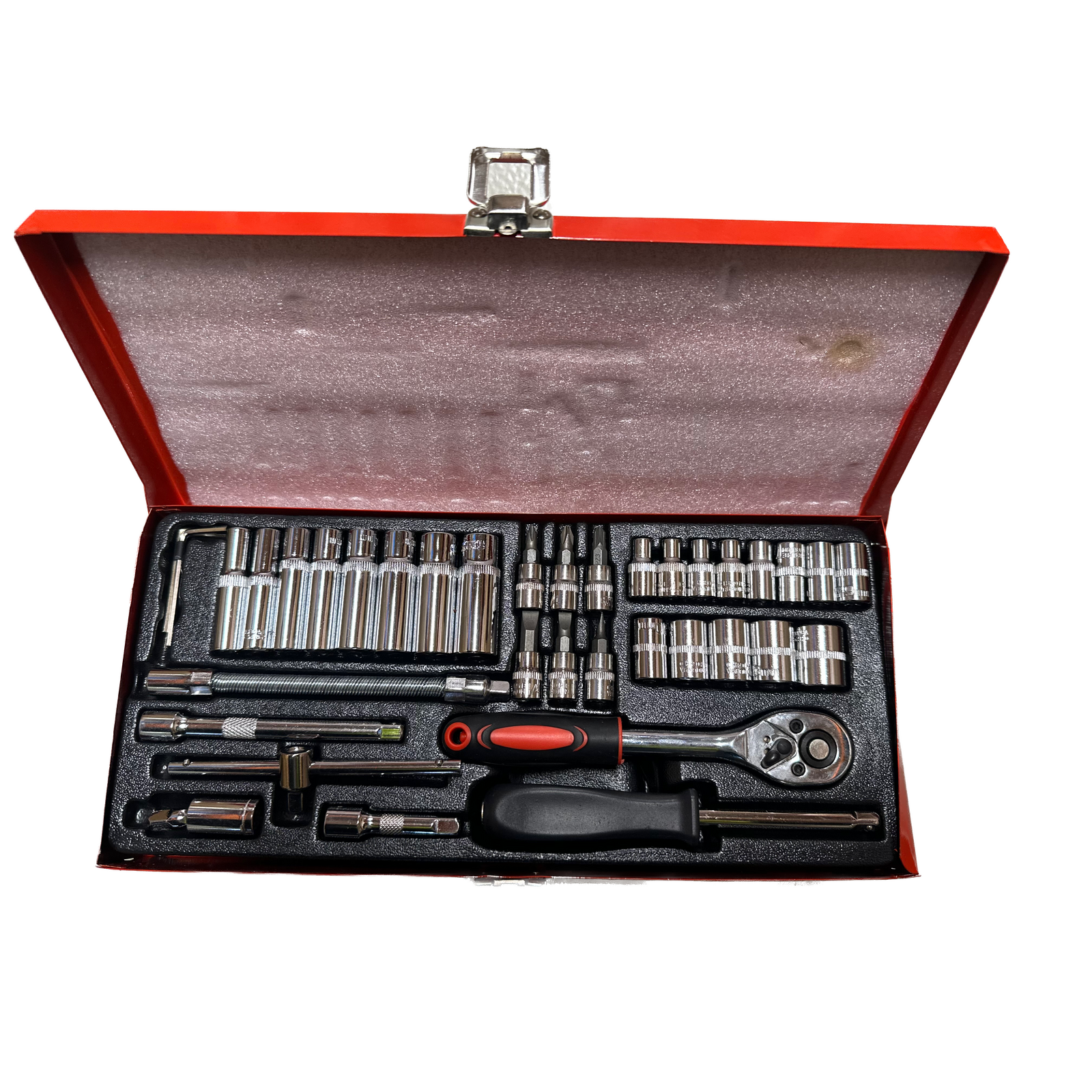 37 Piece Ratchet Socket Wrench Set Screwdriver Bits Extension Hex Chrome Vanadium