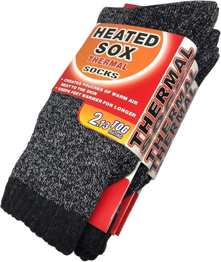 3 Pairs Mens THERMAL HEATED SOCKS Warm Winter Comfort Mens Work Sox Ski BULK - 6-11 UK