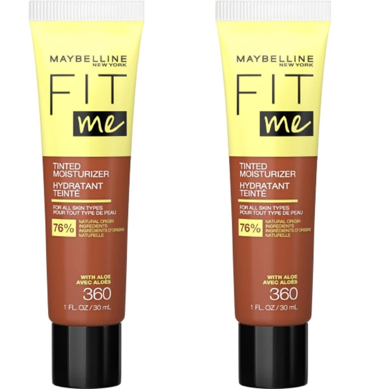 2x Maybelline Fit Me 30ml Tinted Moisturizer with Aloe - 360 (Foundation)