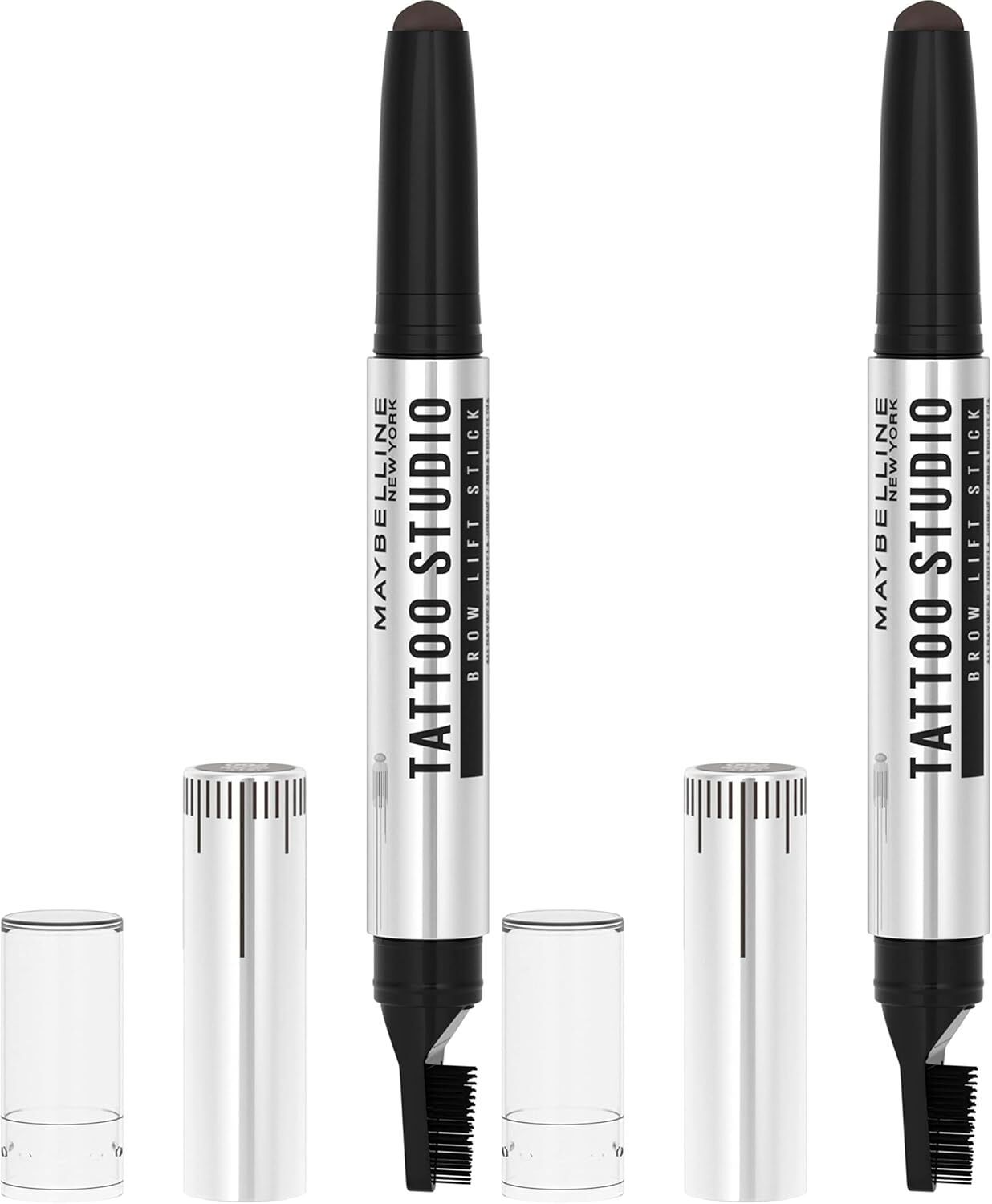 2x Maybelline Tattoo Studio Eyebrow Lift Stick Colour in 260 Deep Brown