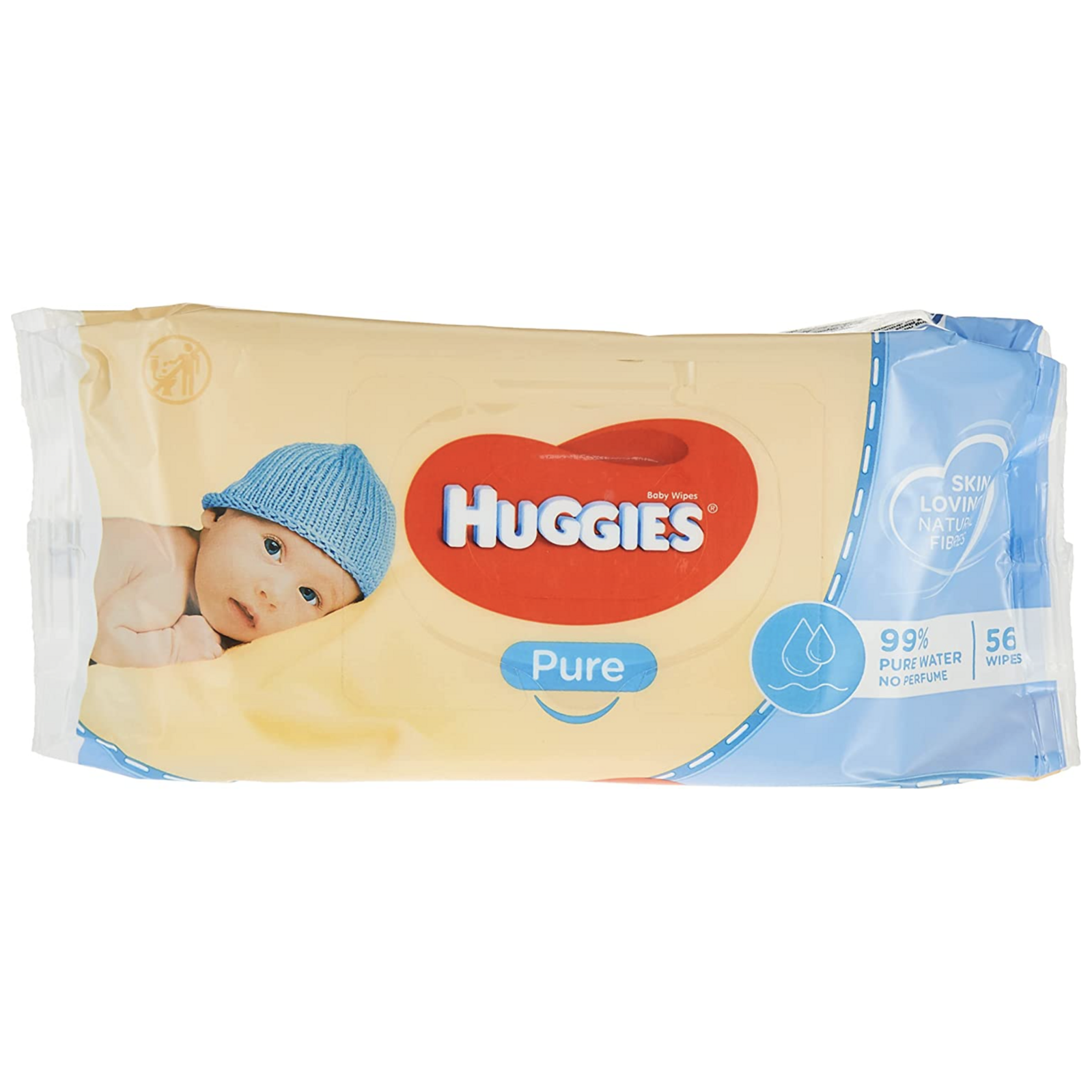 Huggies Pk56 Baby Wipes Pure Unscented Sticky Top