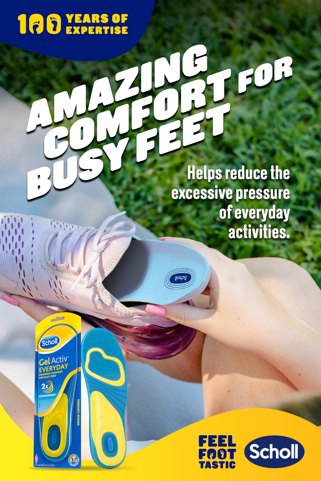 Scholl Gel Activ Insoles Everyday Women with Odour Control - One Size