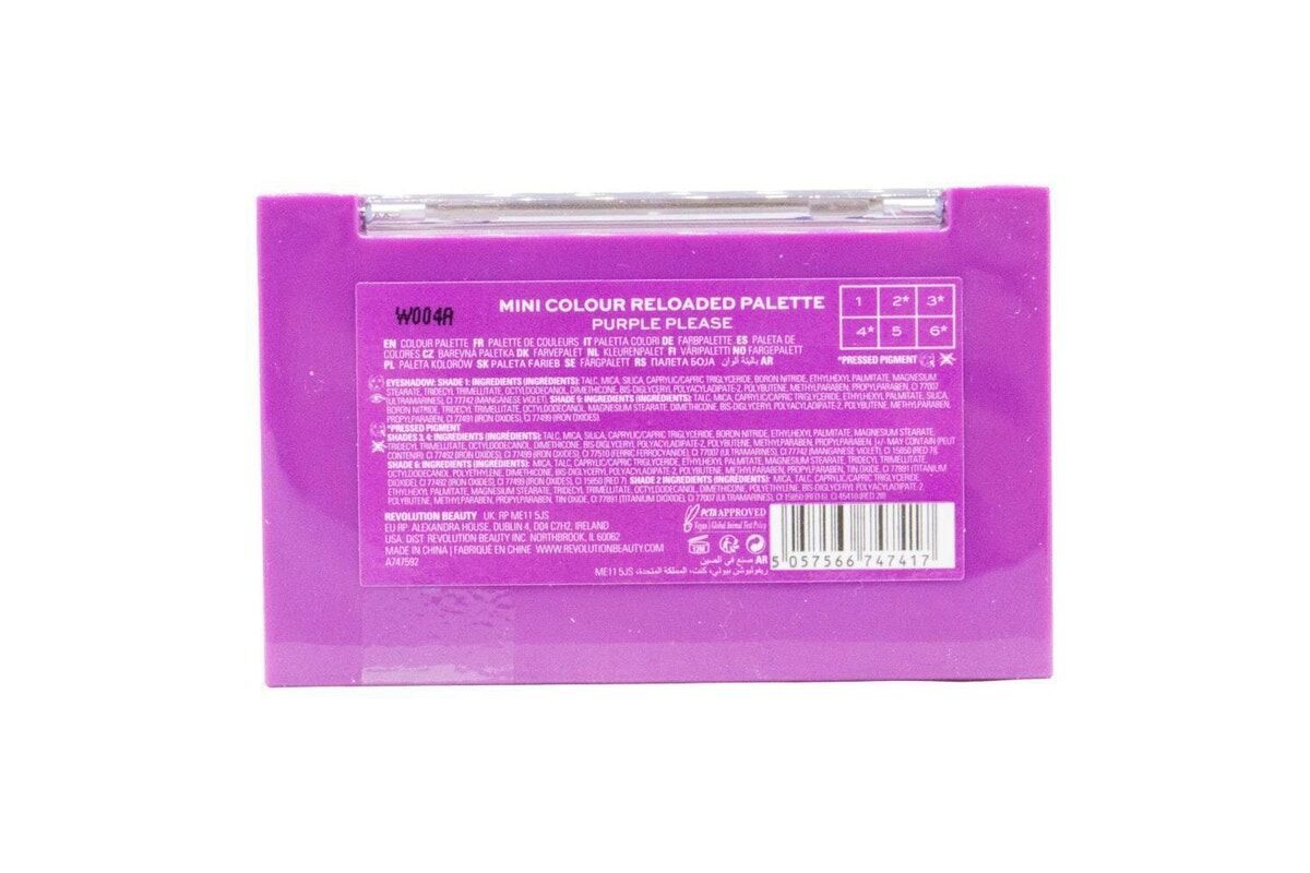 Revolution Mini Shadow Palette Mini Colour Reloaded Eye Shadow - Purple Please