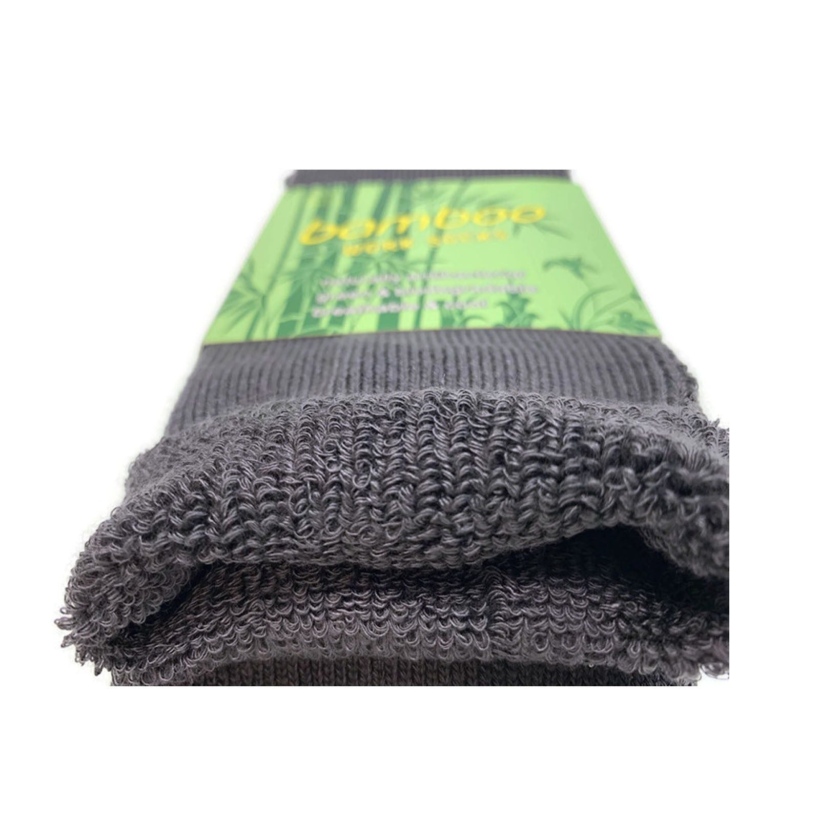 6 Pairs PREMIUM BAMBOO SOCKS Mens Heavy Duty Thick Work Socks Cushion BULK - Charcoal Grey - 11-14