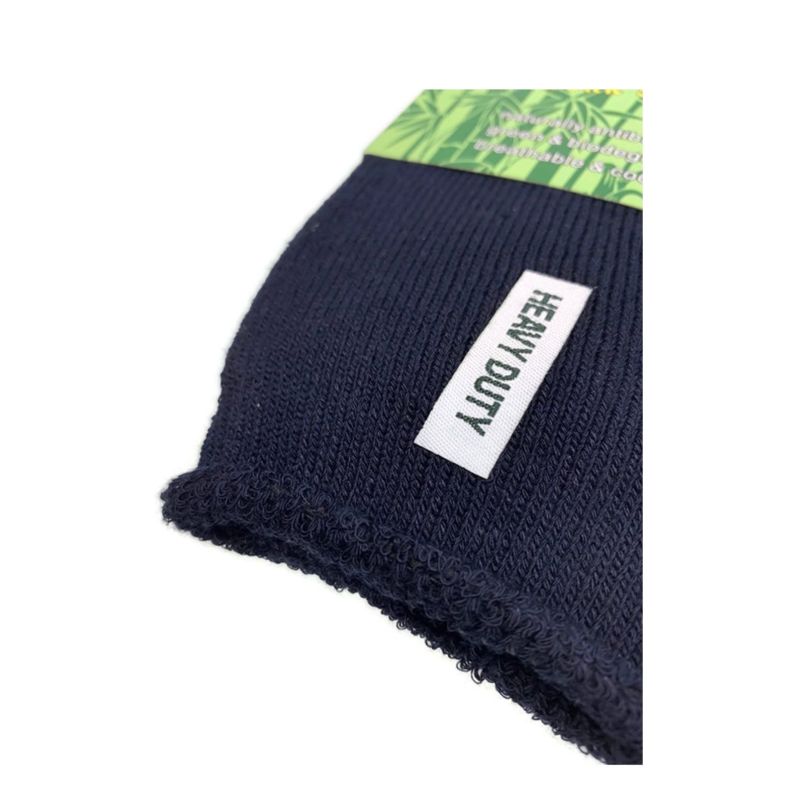 6 Pairs PREMIUM BAMBOO SOCKS Mens Heavy Duty Thick Work Socks Cushion BULK - Navy Blue - 11-14
