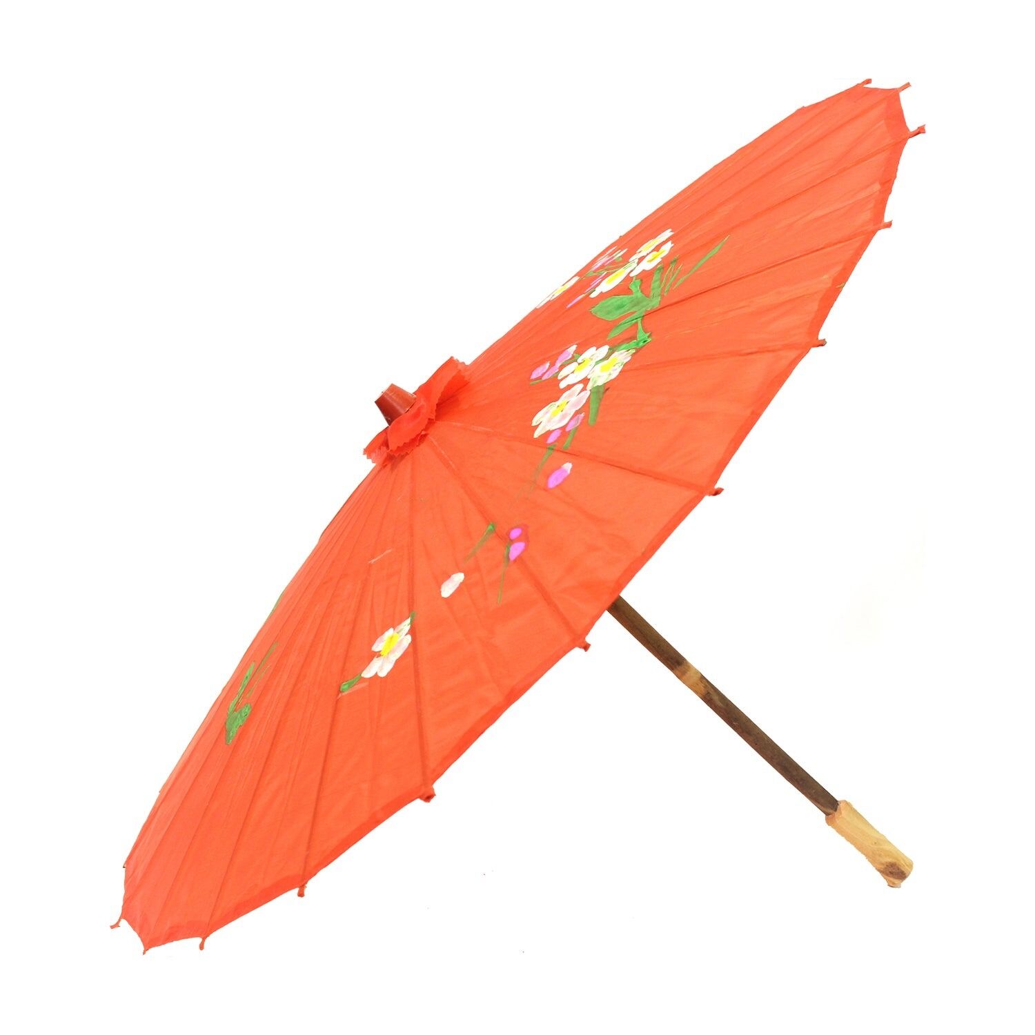 6x PARASOL UMBRELLA Chinese Japanese Bamboo Flower Pattern 80cm Large BULK - Assorted Colour Pack