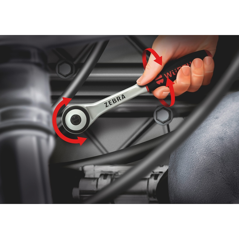 Würth Zebra Reversible Ratchet 1/2 Inch with 360° Rotating Twist Handle