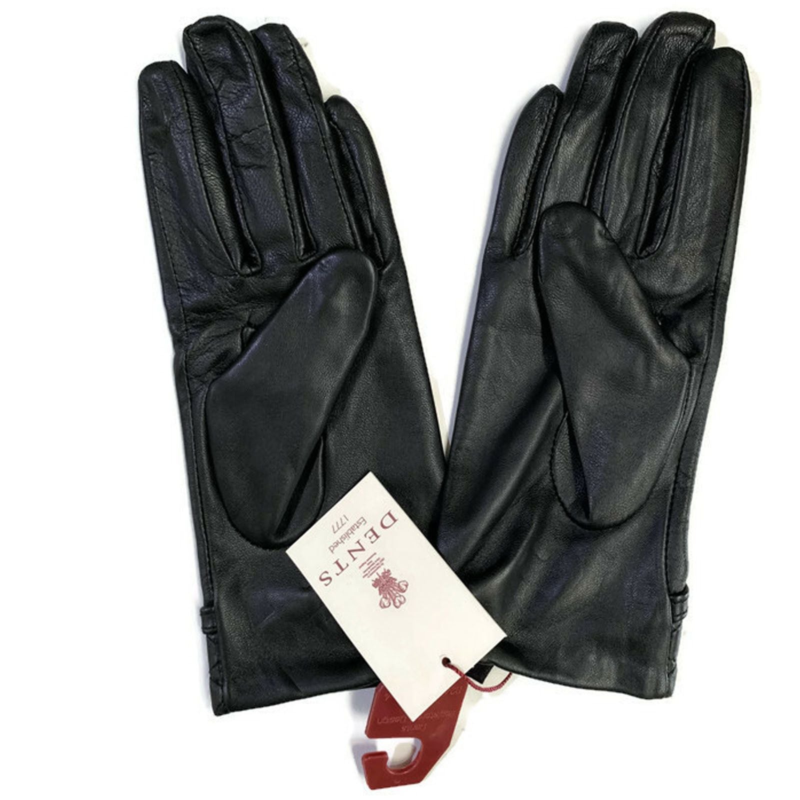 Dents Womens Kitty Sheepskin Genuine Leather Gloves Warm Winter Classic Ladies - Black