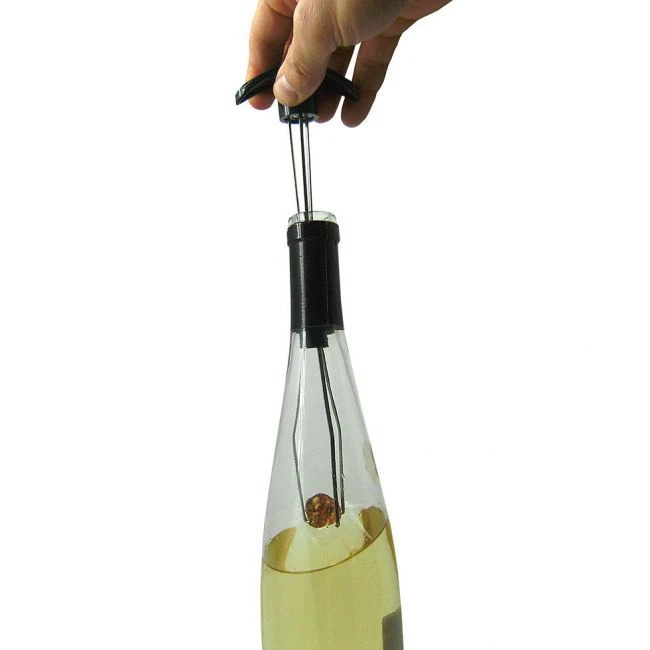 Vin Bouquet Cork Extractor Lifter Wine Bottle in Black/Silver