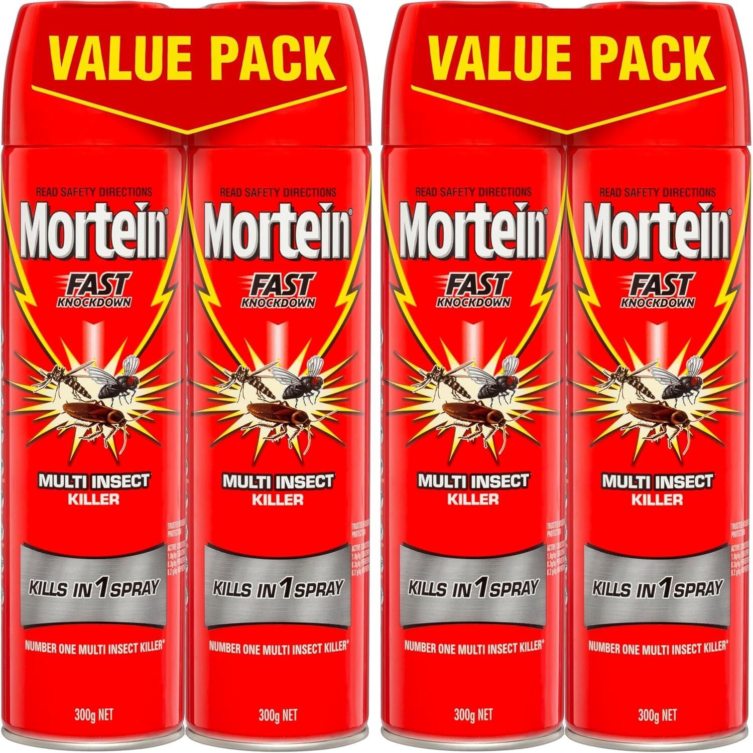 2 Packs of 2 300g Mortein Fast Knockdown Multi Insect Killer Surface Spray (4 Total)