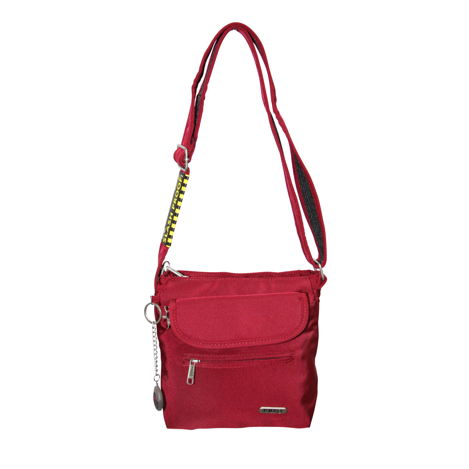 FIB Mens Crossbody Bag Shoulder Strap Satchel Travel Wallet - Burgundy