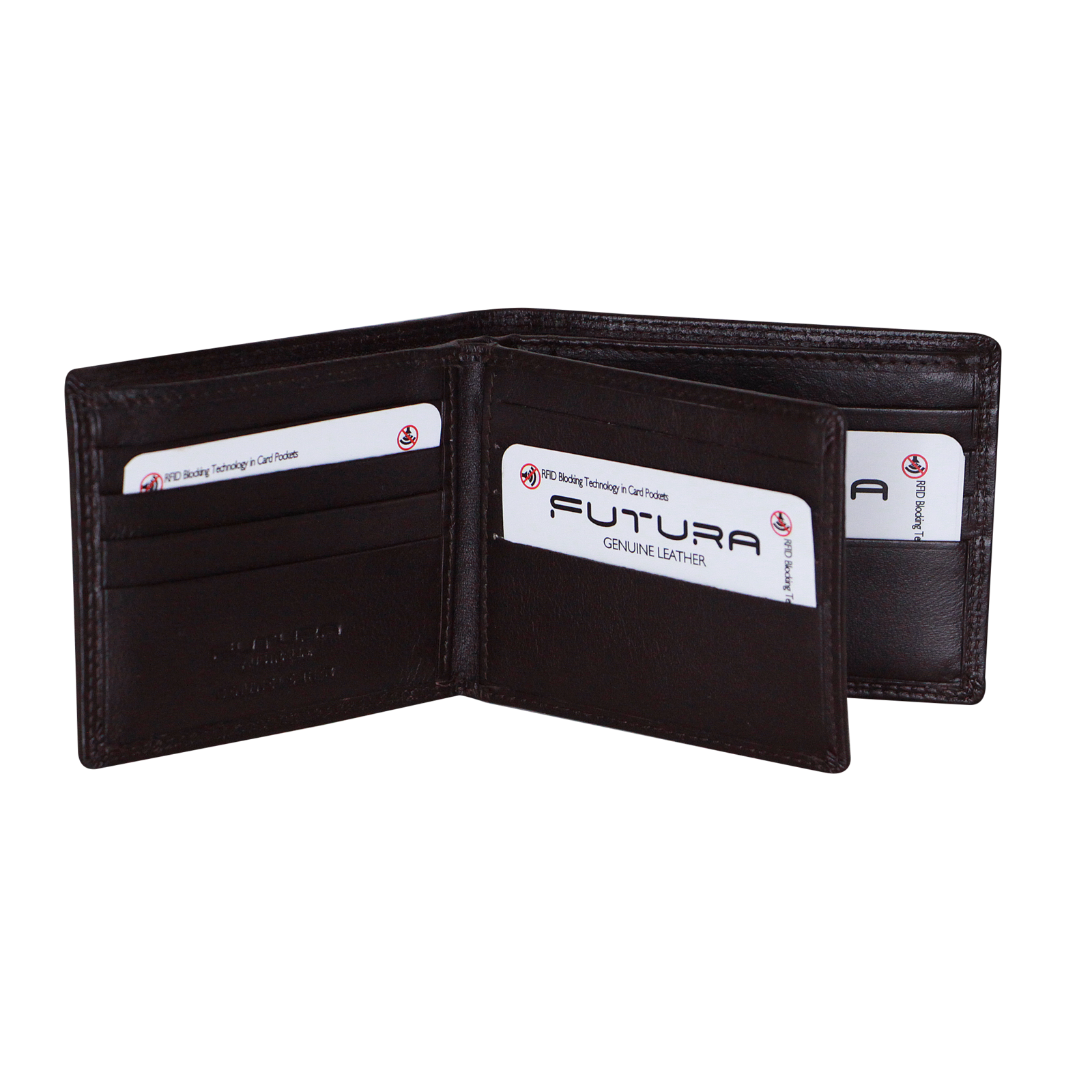 Futura Mens Harrison RFID Genuine Leather Wallet - Brown