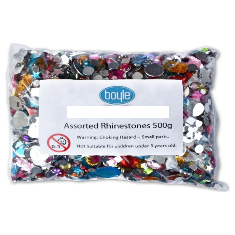 500g Boyle Assorted Rhinestones Acrylic Flat Back Art Craft