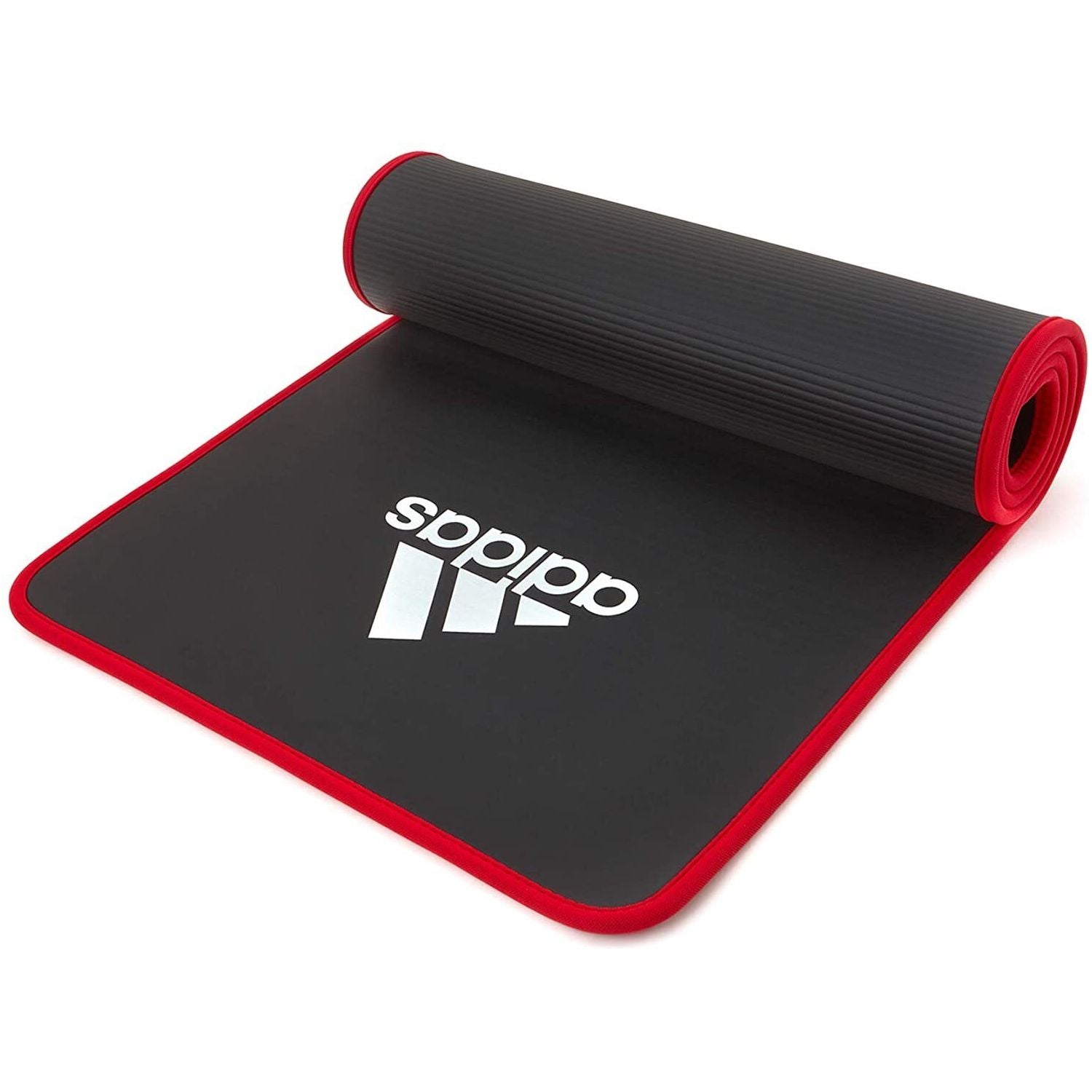 Adidas Training 10mm Exercise Floor Mat Gym Thick Yoga Fitness Judo Pilates - Black/Red