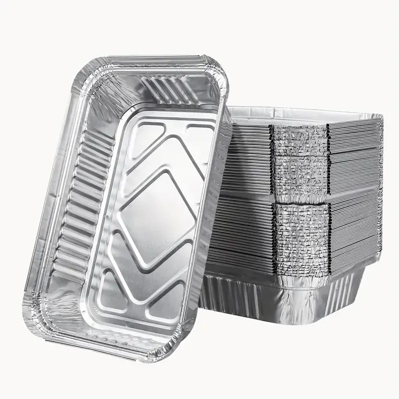 72x Aluminium Disposable Foil Food Container Trays Pans Baking Roast Bulk 45x34x6.5cm
