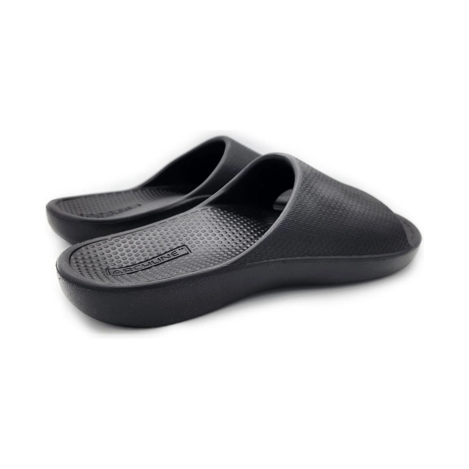 Archline Rebound Orthotic Slides Flip Flop Thongs Slip On Arch Support - Black - Euro 44
