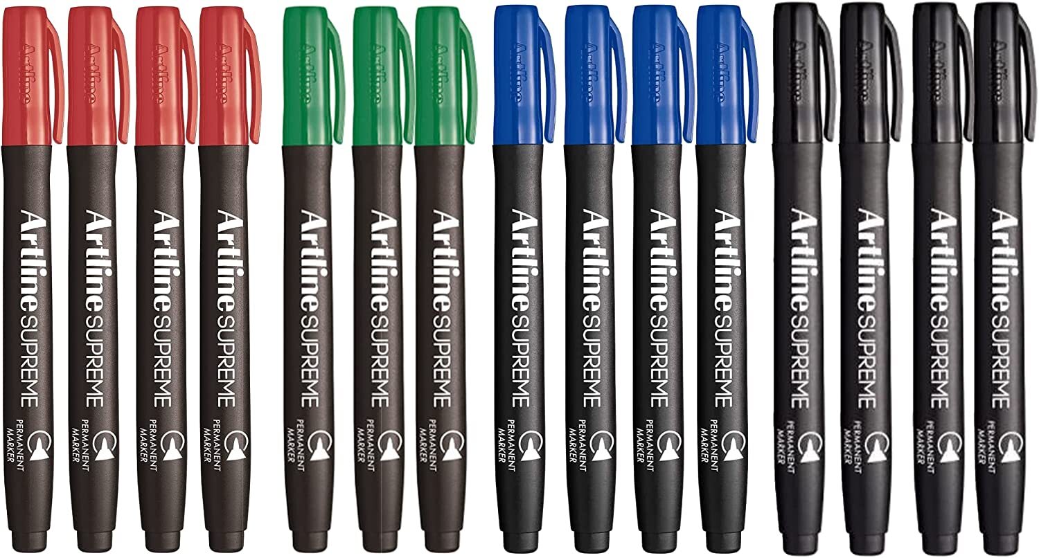 2x 15pcs (30pcs Total) Artline Supreme Permanent Markers - Assorted Colours