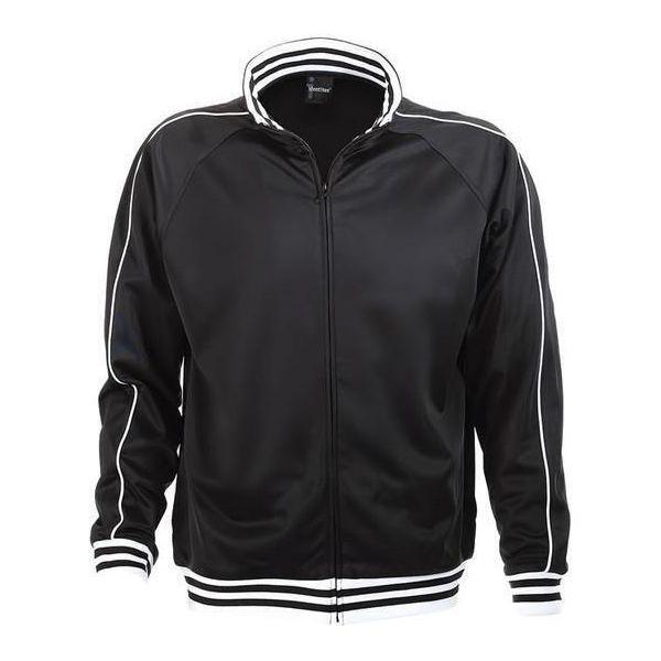 Identitee Mens Varsity Track Suit Top Jacket Jumper Long Sleeve Sunset Urban Casual - Black - Small