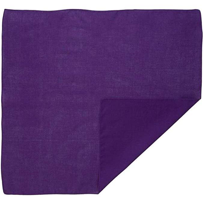 BANDANA Paisley 100% COTTON Head Wrap Durag Bandanna Summer Biker Scarf Mask - Purple (Plain)
