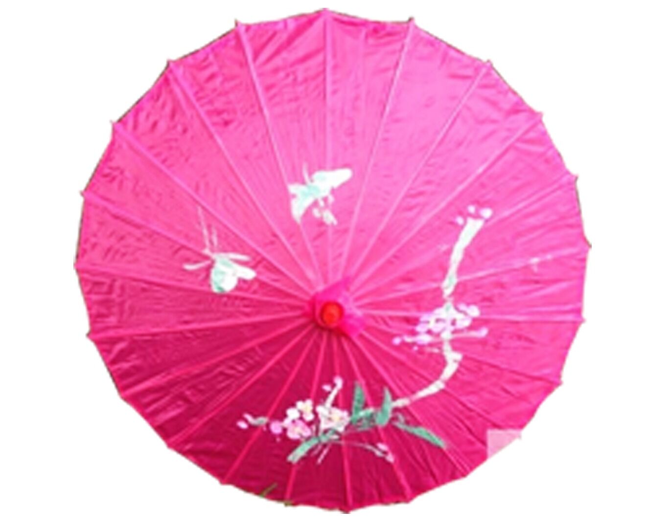 12x PARASOL UMBRELLA Chinese Japanese Bamboo Flower Pattern 80cm Large BULK - Hot Pink
