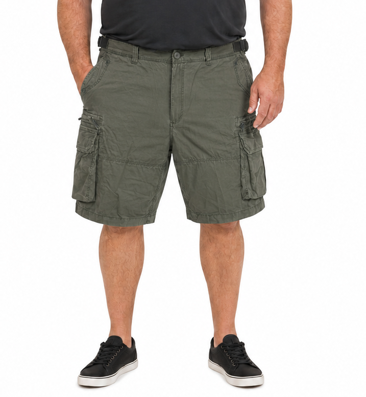 Deluxe CARGO SHORTS Heavy Duty Summer 100% COTTON - Khaki Green