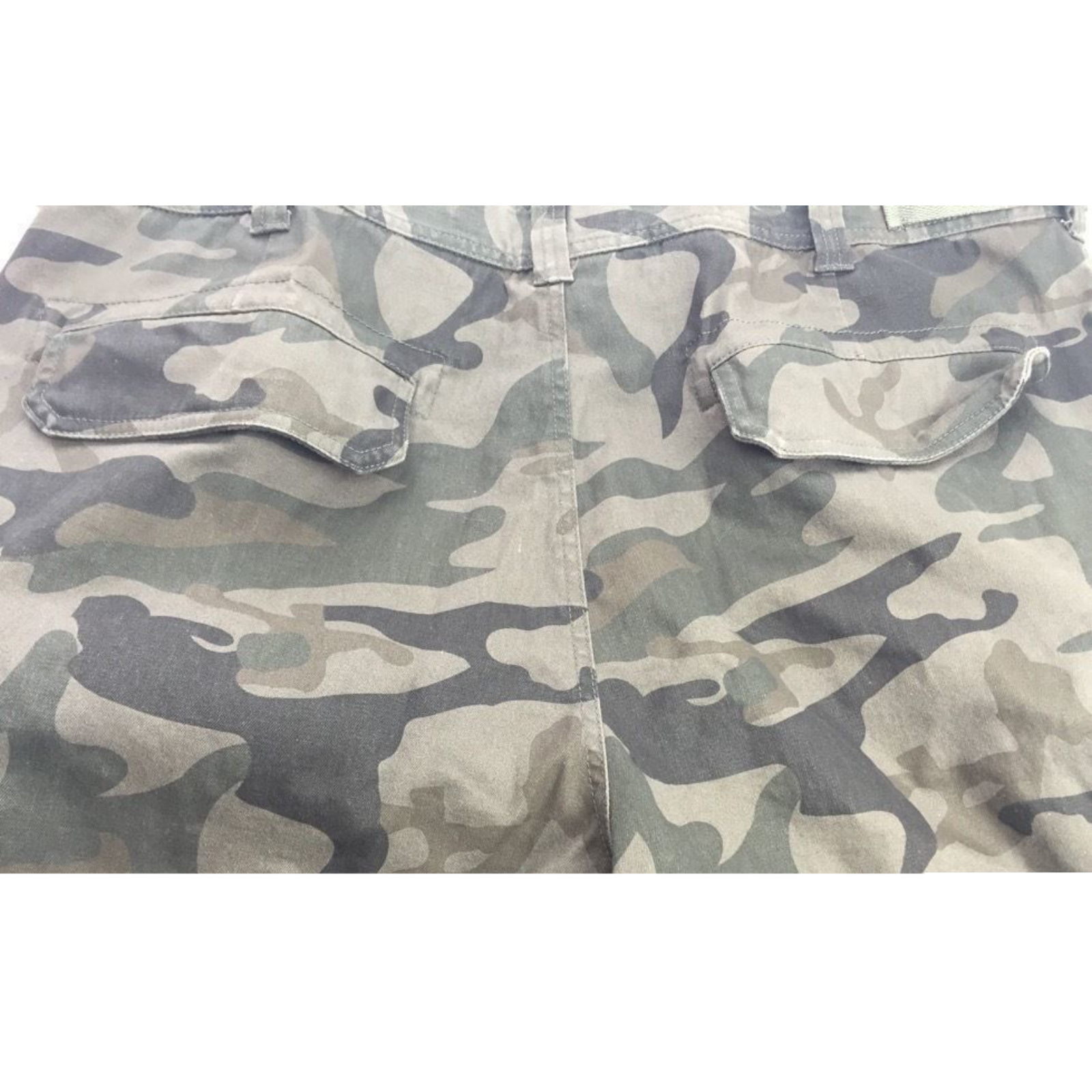 Deluxe Heavy Duty CARGO SHORTS 100% COTTON Drill Summer Work Adjustable - Dark Camouflage - 32""