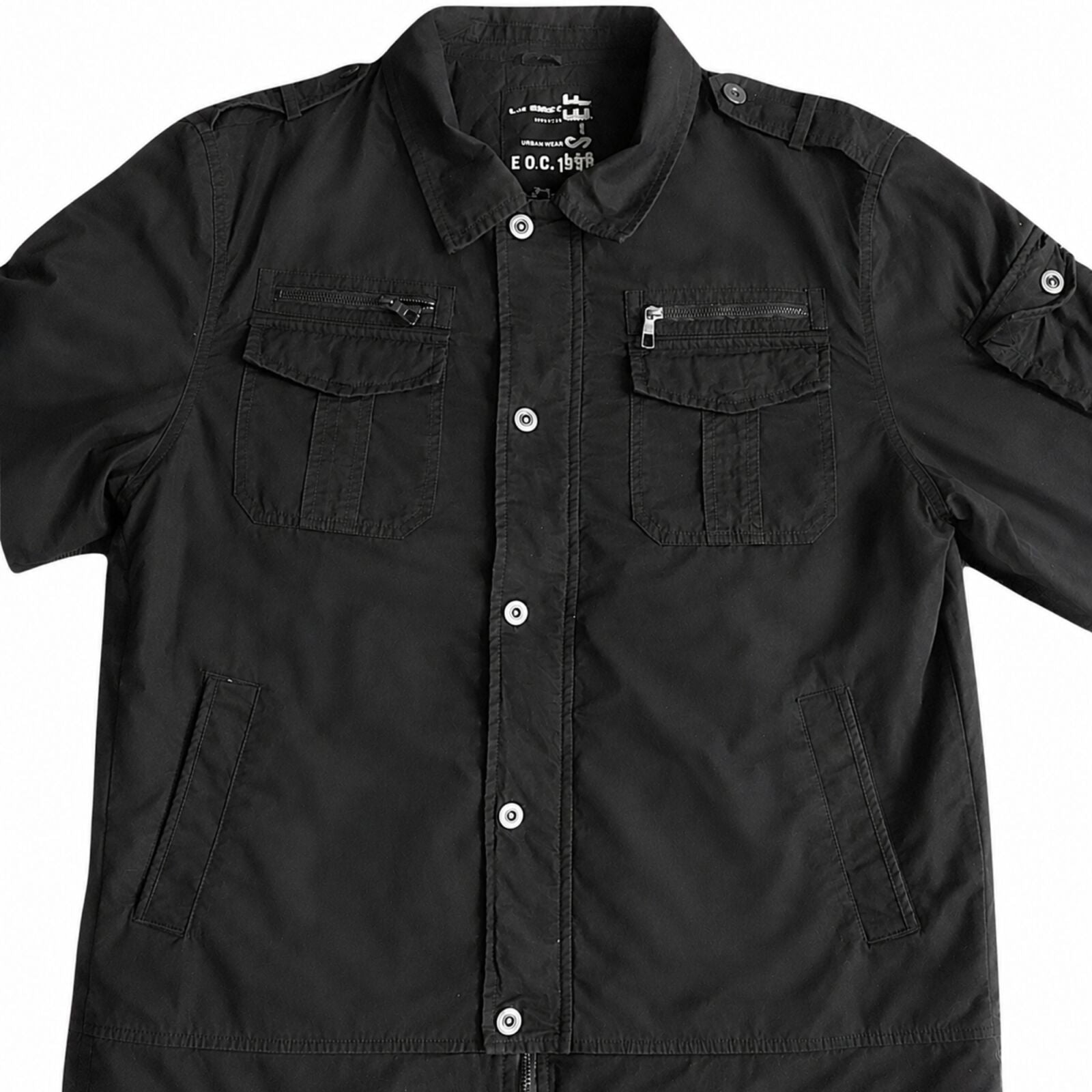King Mens Plus Size Jacket 100% Cotton Extra Big Tall Winter Coat - Black