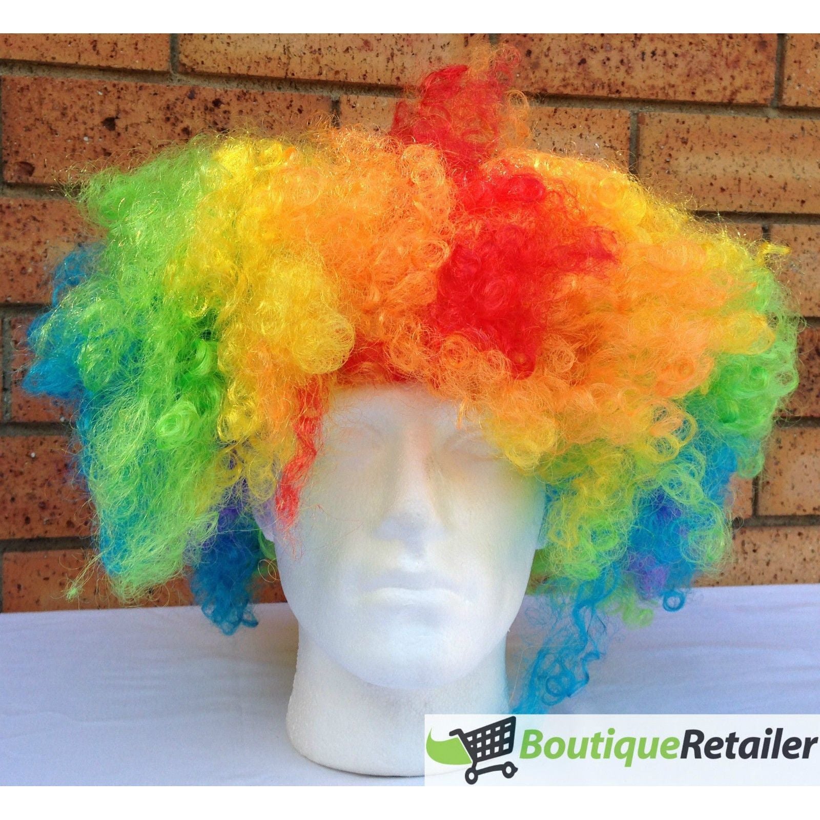 DELUXE AFRO WIG Curly Hair Costume Party Fancy Disco Circus 70s 80s Dress Up - Rainbow