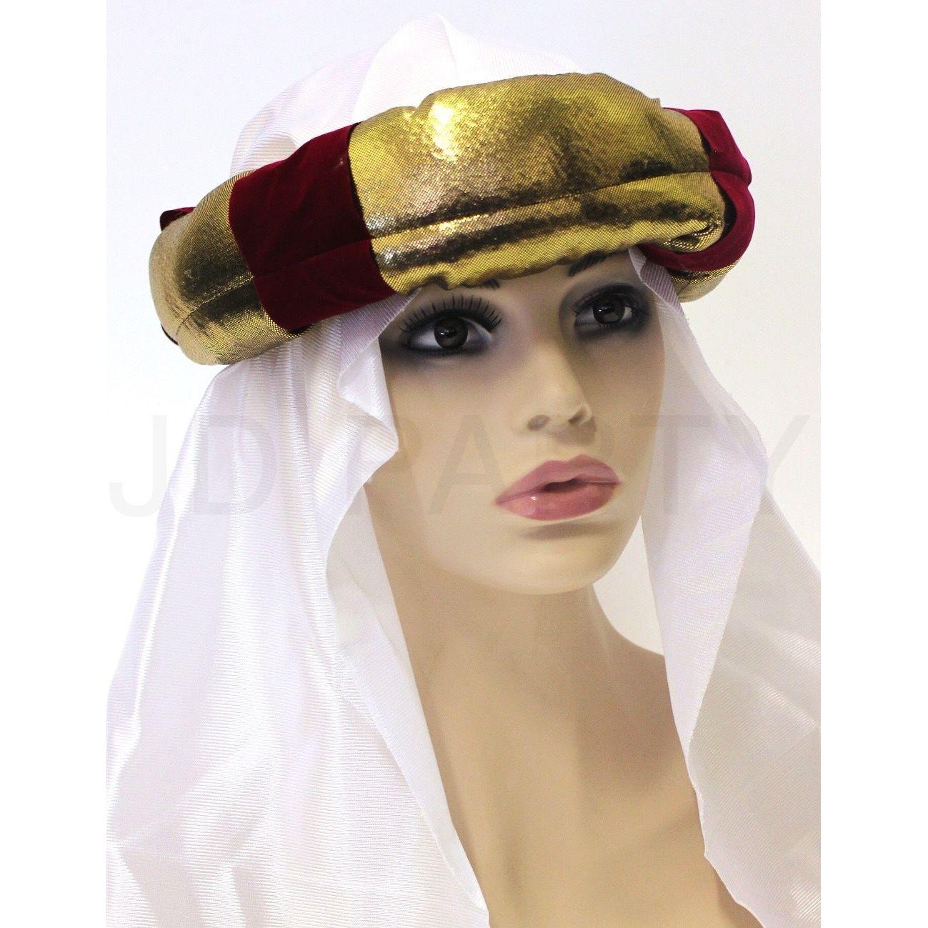 Arabian Desert Prince Hat Headpiece Costume Party Fancy Dress Arabic
