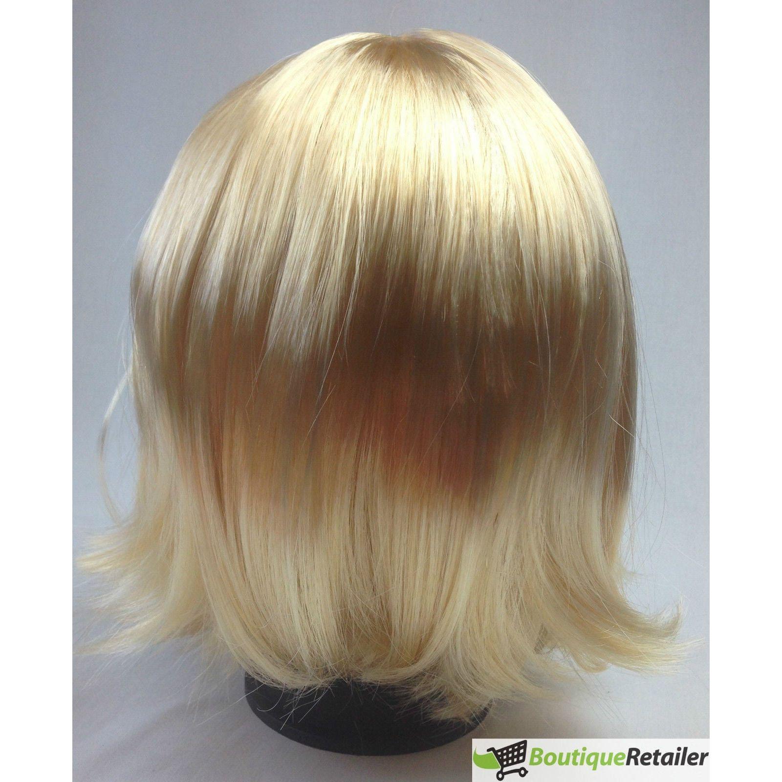 Bob Wig Costume Short Straight Fringe Cosplay Party Full Hair Womens Fancy Dress - Blonde