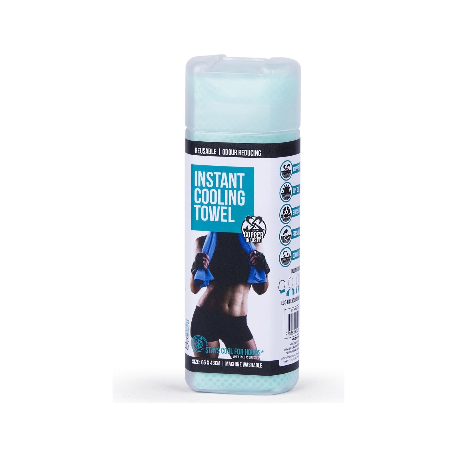 INSTANT COOLING TOWEL UPF 50+ Ice Cold Sport Sweat Absorbing Chemical Free 66x43