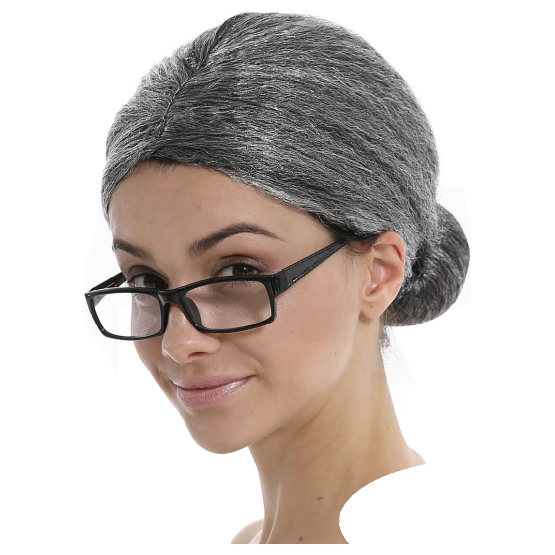 GRANDMA WIG Grey Hair Old Lady Granny Fancy Dress Costume Party Grand Mother