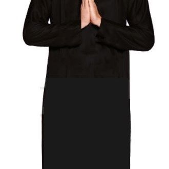 Men's PRIEST Father Costume Religious Halloween Robe Church Collar Vicar Preacher