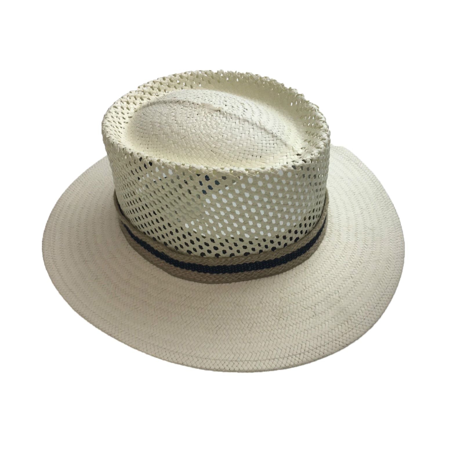 Natural STRAW PANAMA HAT FEDORA Summer Trilby Sun MADE IN USA