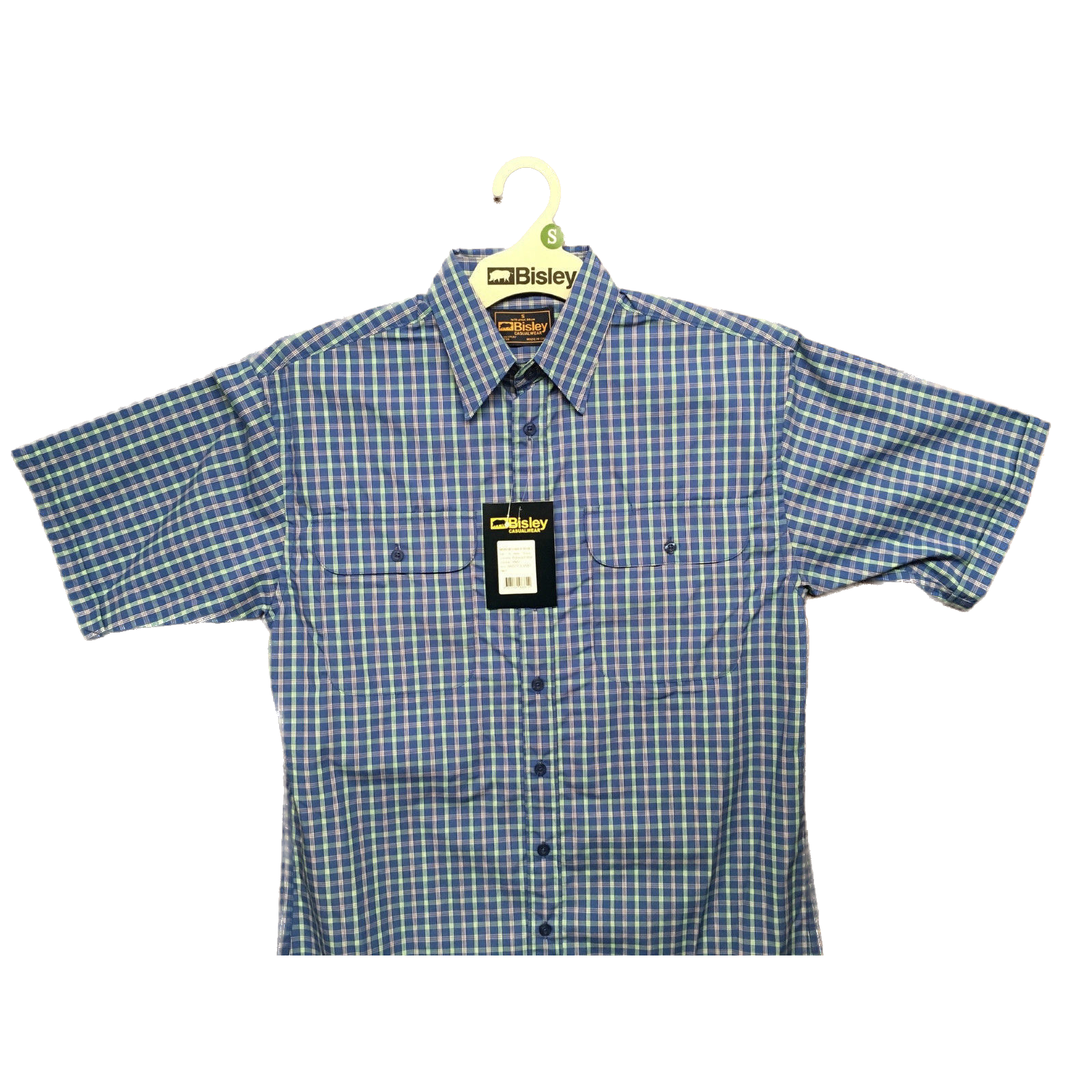 BISLEY SHORT SLEEVE SHIRT Everyday Casual Business Work Cotton Blend Check - BS2573_CAMO (AMO) - S
